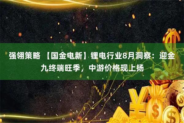強翎策略 【國金電新】鋰電行業8月洞察：迎金九終端旺季，中游價格現上揚