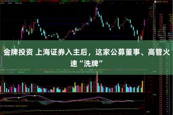 金牌投資 上海證券入主后，這家公募董事、高管火速“洗牌”